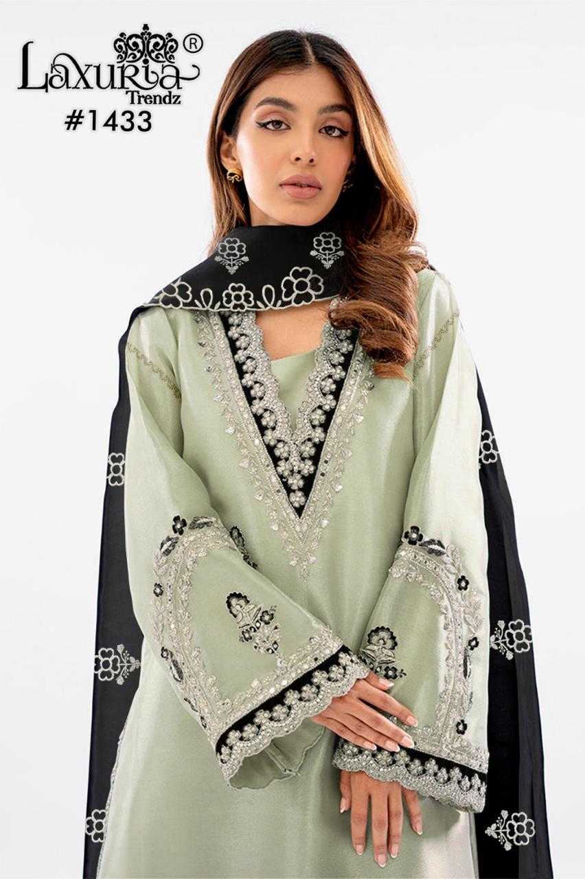 Ynf Organza RIN186 Laxuria Trendz-Luxury pŕet Collection-1433 Suits & Dresses Islamic Clothing Festive Collections Wholesale Embroidery Suits Party wear suits Eid Collections Manufacturer