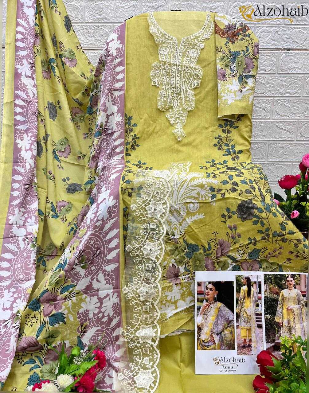 Ynf Pure Cotton KESH444 ALZOHAIB AZ-1118 Suits & Dresses Islamic Clothing Festive Collections Wholesale Pakistani Suits Embroidery Suits Cotton Suits Manufacturer