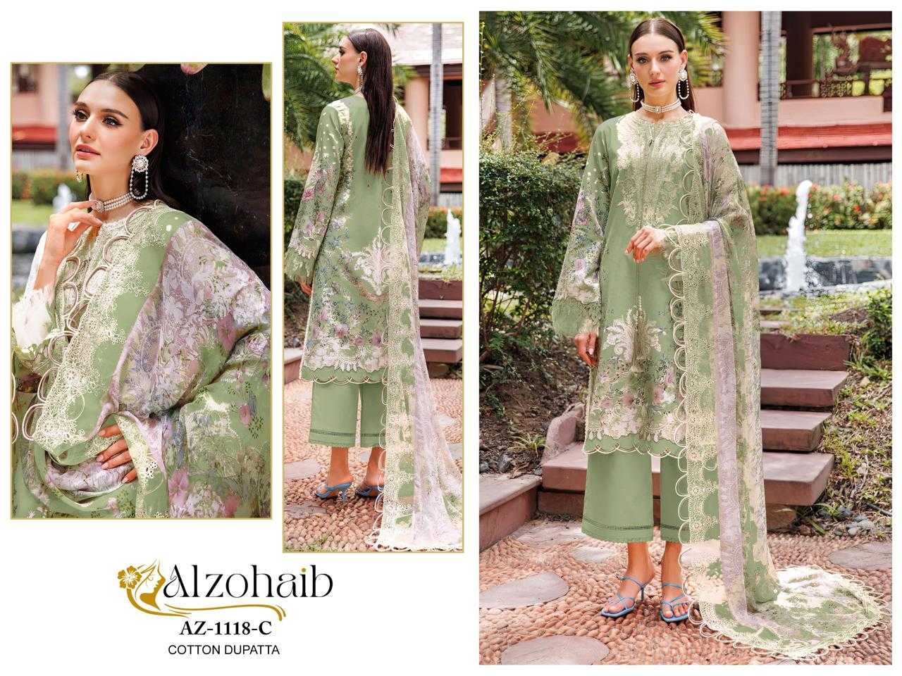 Ynf Pure Cotton KESH444 ALZOHAIB-AZ 1118 Suits & Dresses Islamic Clothing Festive Collections Wholesale Pakistani Suits Embroidery Suits Cotton Suits Manufacturer