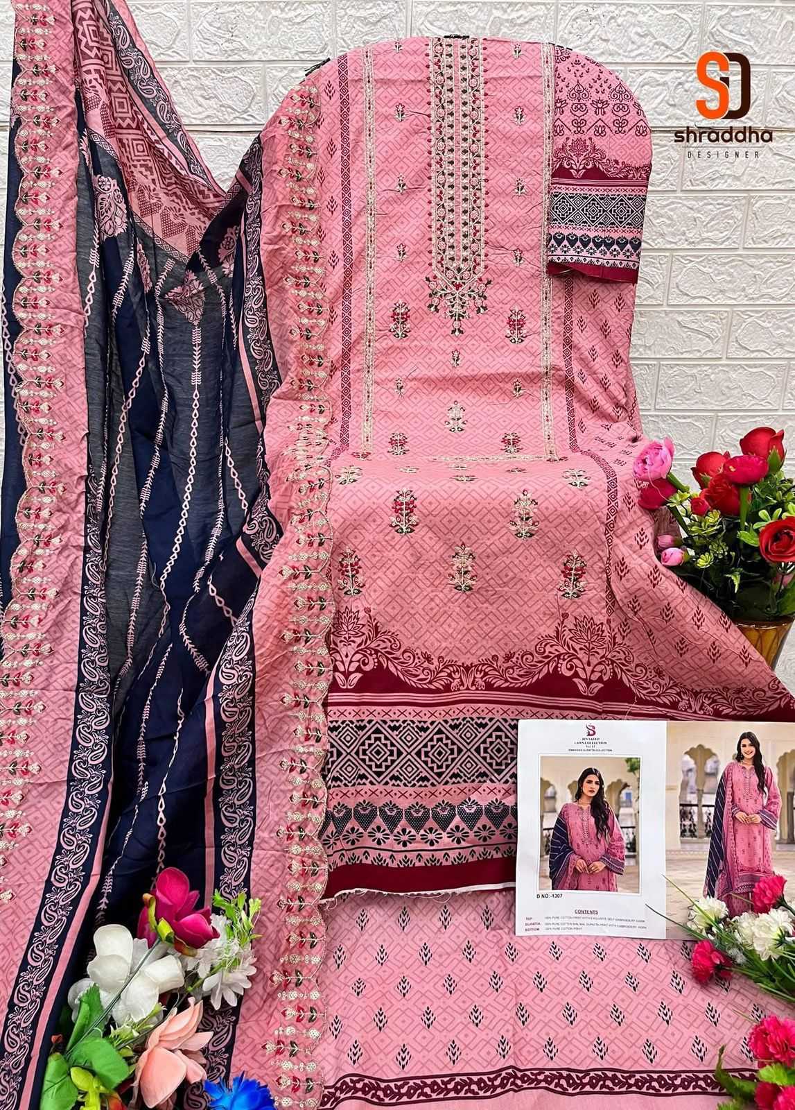 Ynf Pure Cotton KESH444 SHARADDHA DESIGNER-BIN SAEED VOL-13 Suits & Dresses Islamic Clothing Festive Collections Wholesale Pakistani Suits Embroidery Suits Cotton Suits Manufacturer