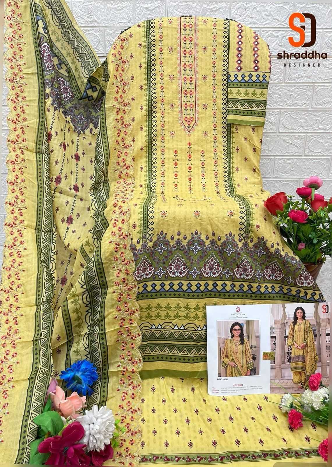 Ynf Pure Cotton KESH444 SHARADDHA DESIGNER-BIN SAEED VOL-13 Suits & Dresses Islamic Clothing Festive Collections Wholesale Pakistani Suits Embroidery Suits Cotton Suits Manufacturer