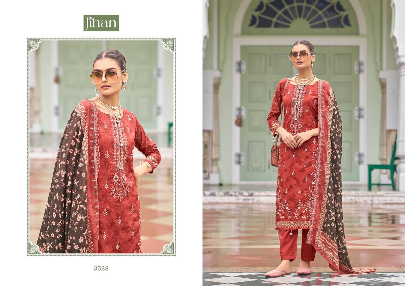 Ynf Pure Cotton RIN186 JIHAN-BIN SAEED LAWN COLLECTION VOL - 15 Suits & Dresses Islamic Clothing Festive Collections Wholesale Embroidery Suits Cotton Suits Eid Collections Manufacturer