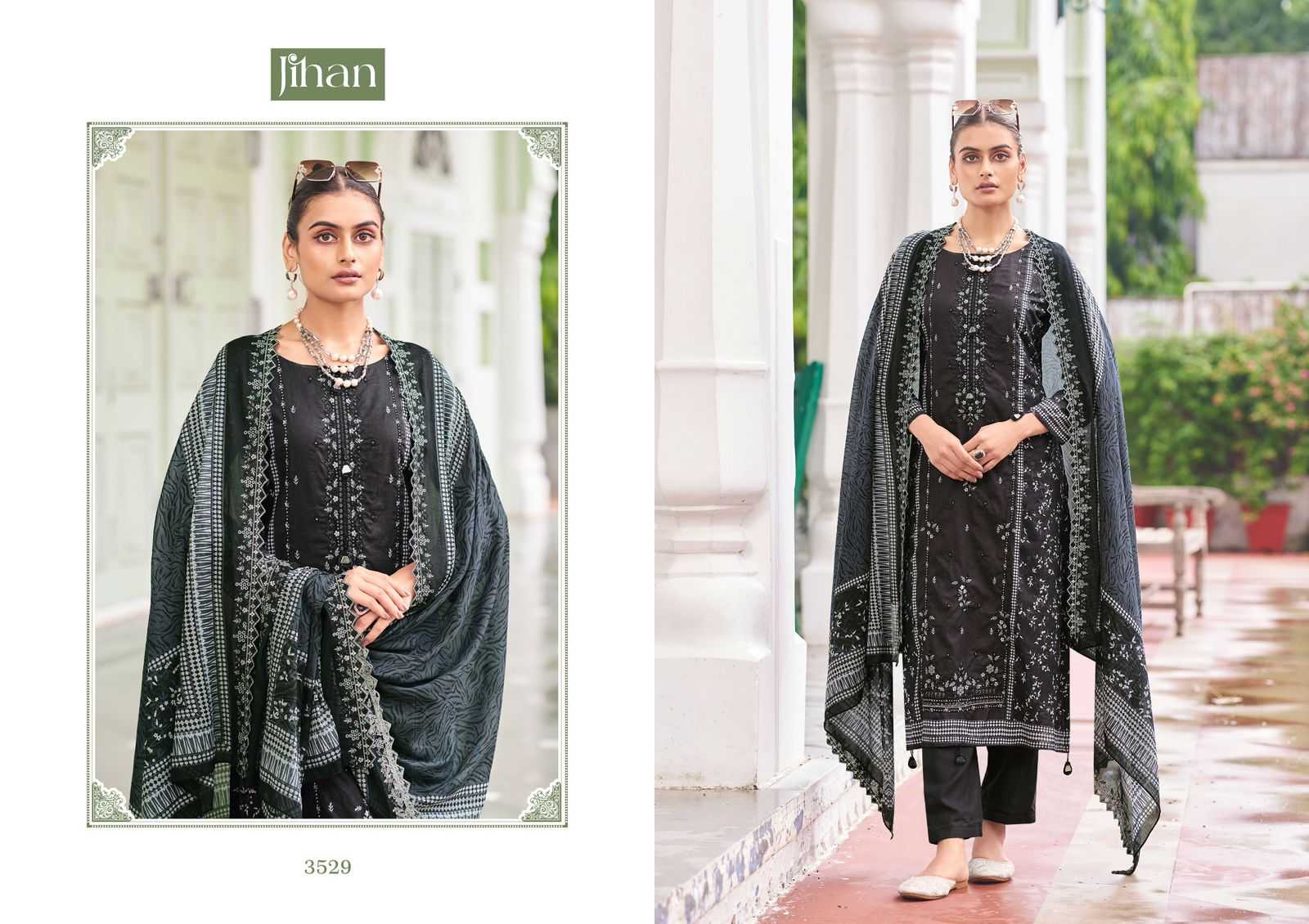 Ynf Pure Cotton RIN186 JIHAN-BIN SAEED LAWN COLLECTION VOL - 15 Suits & Dresses Islamic Clothing Festive Collections Wholesale Embroidery Suits Cotton Suits Eid Collections Manufacturer