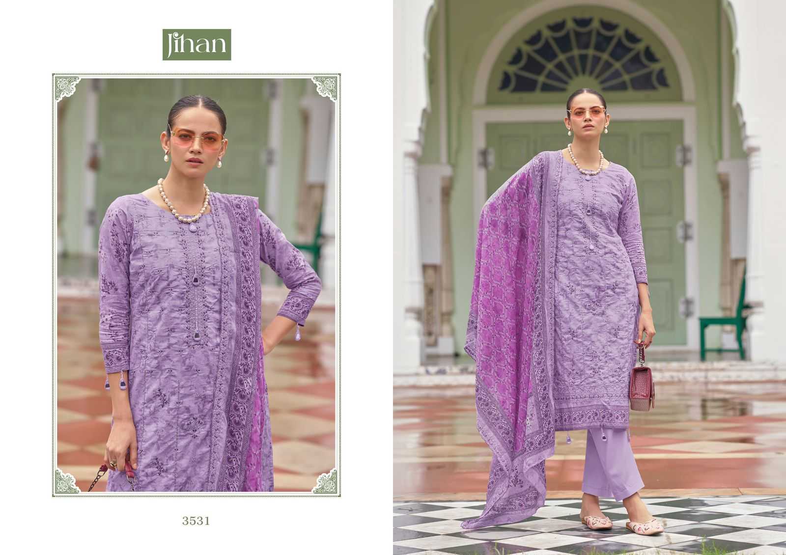 Ynf Pure Cotton RIN186 JIHAN-BIN SAEED LAWN COLLECTION VOL - 15 Suits & Dresses Islamic Clothing Festive Collections Wholesale Embroidery Suits Cotton Suits Eid Collections Manufacturer