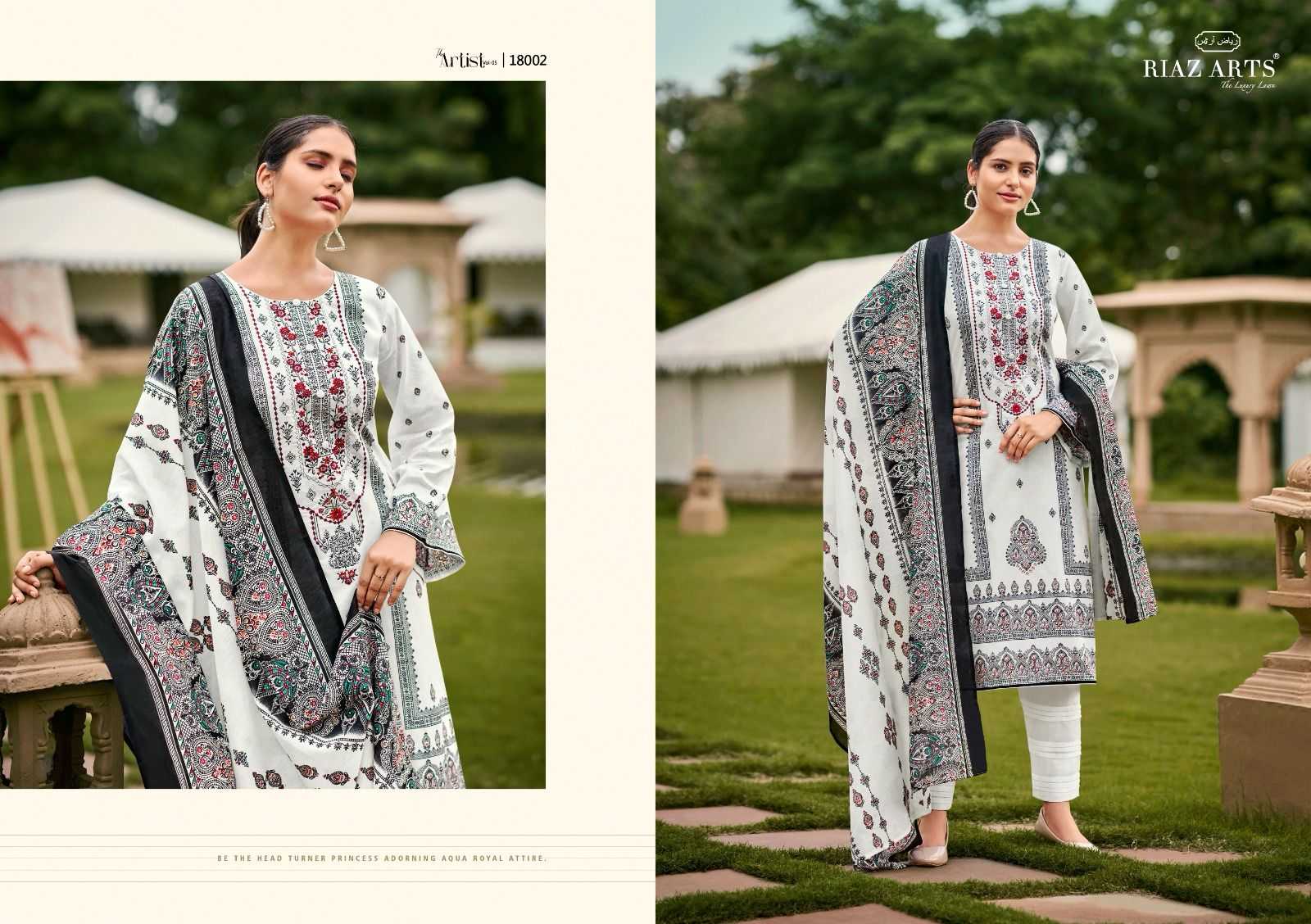 Ynf Pure Cotton RIN186 RIAZ ART-THE ARTIST VOL:5 Suits & Dresses Islamic Clothing Festive Collections Wholesale Pakistani Suits Embroidery Suits Eid Collections Manufacturer