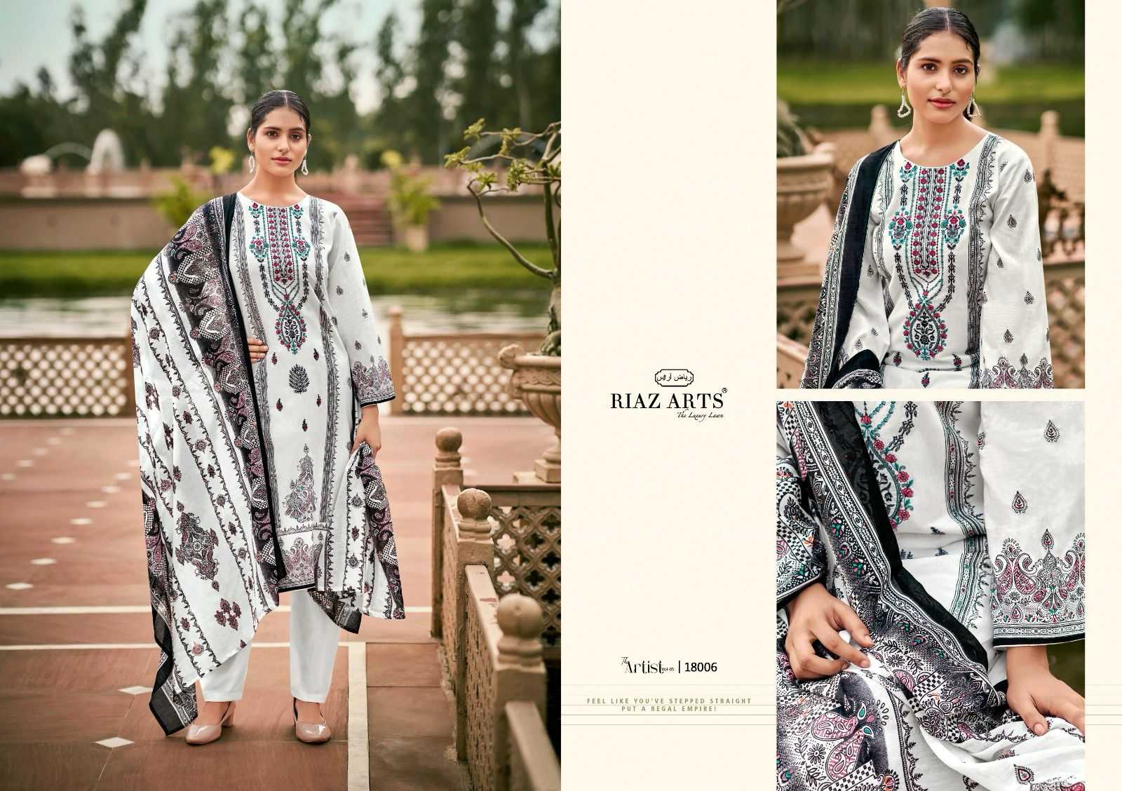 Ynf Pure Cotton RIN186 RIAZ ART-THE ARTIST VOL:5 Suits & Dresses Islamic Clothing Festive Collections Wholesale Pakistani Suits Embroidery Suits Eid Collections Manufacturer