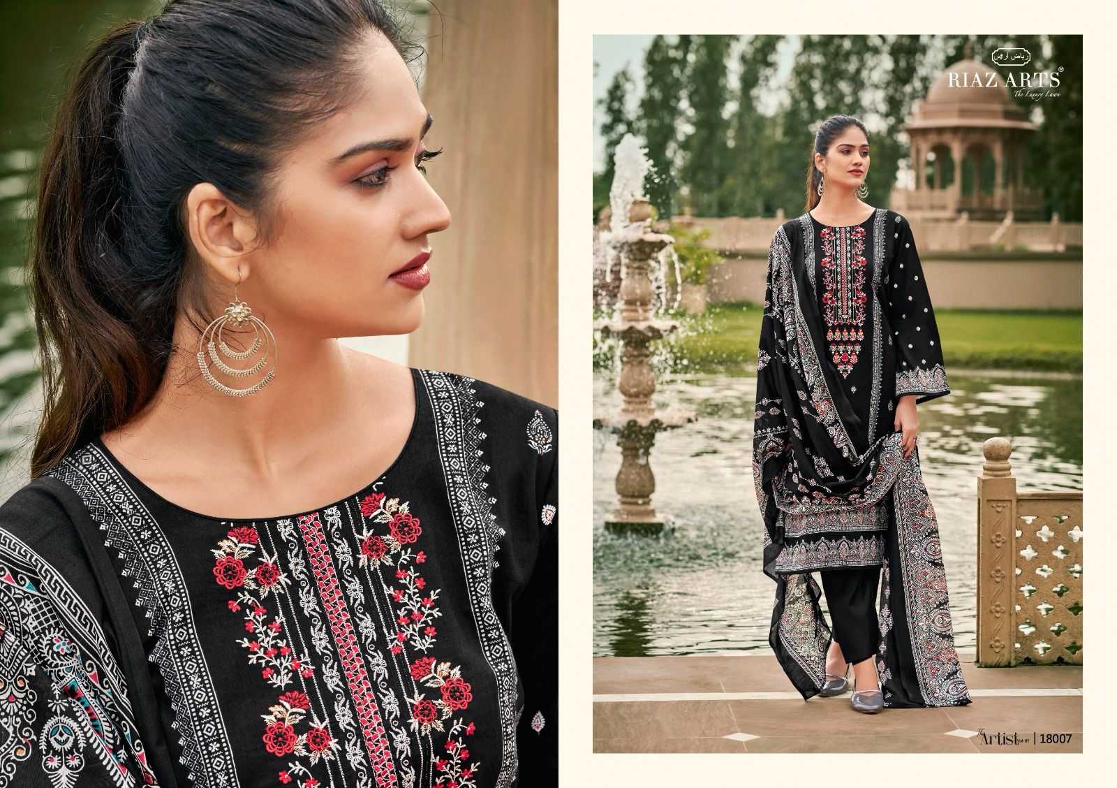 Ynf Pure Cotton RIN186 RIAZ ART-THE ARTIST VOL:5 Suits & Dresses Islamic Clothing Festive Collections Wholesale Pakistani Suits Embroidery Suits Eid Collections Manufacturer