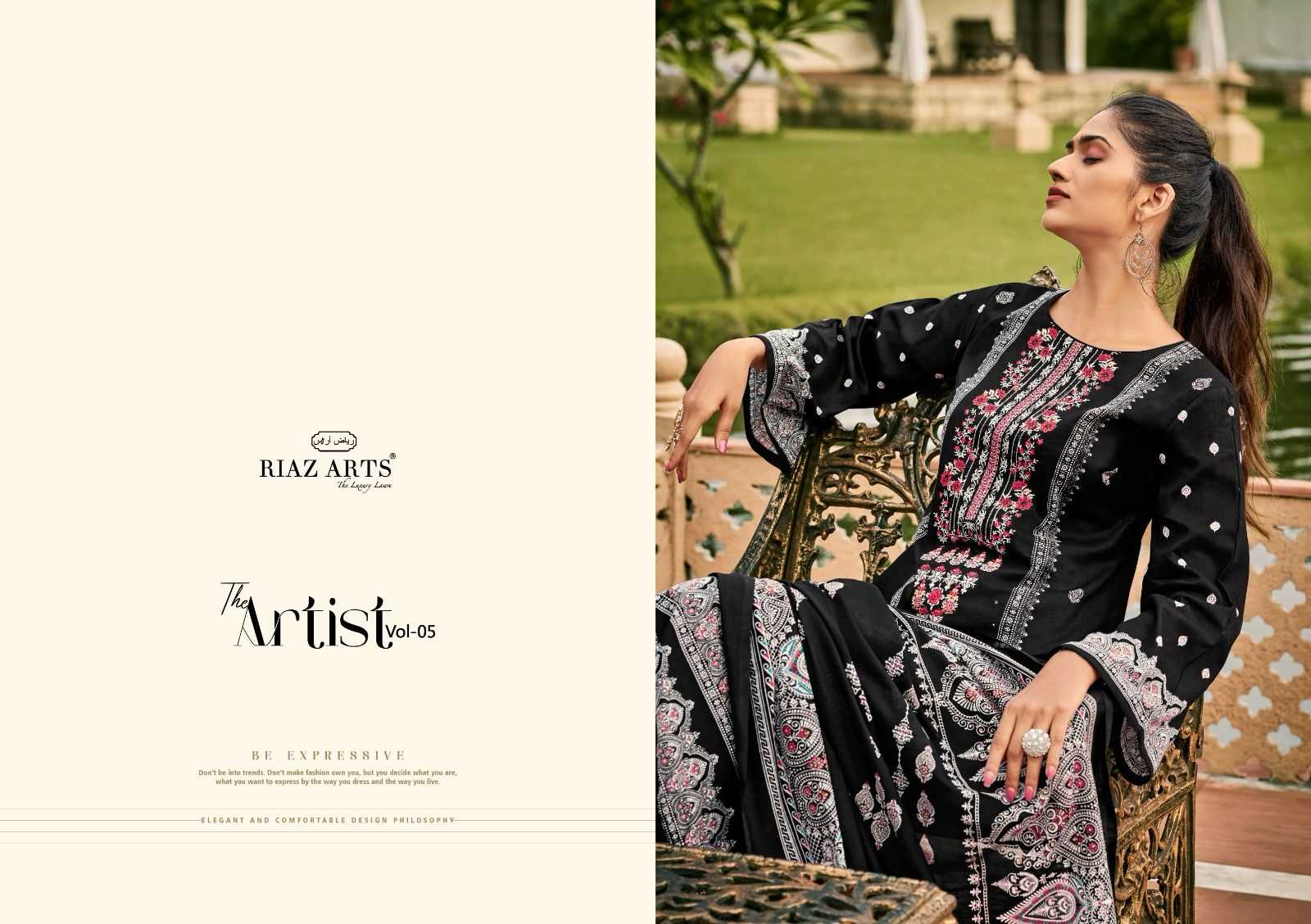 Ynf Pure Cotton RIN186 RIAZ ART-THE ARTIST VOL:5 Suits & Dresses Islamic Clothing Festive Collections Wholesale Pakistani Suits Embroidery Suits Eid Collections Manufacturer