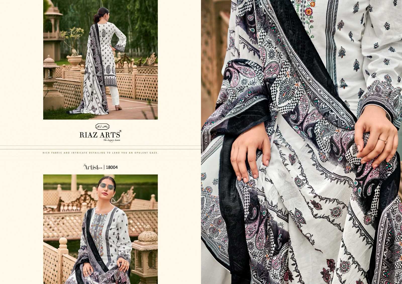 Ynf Pure Cotton RIN186 RIAZ ART-THE ARTIST VOL:5 Suits & Dresses Islamic Clothing Festive Collections Wholesale Pakistani Suits Embroidery Suits Eid Collections Manufacturer