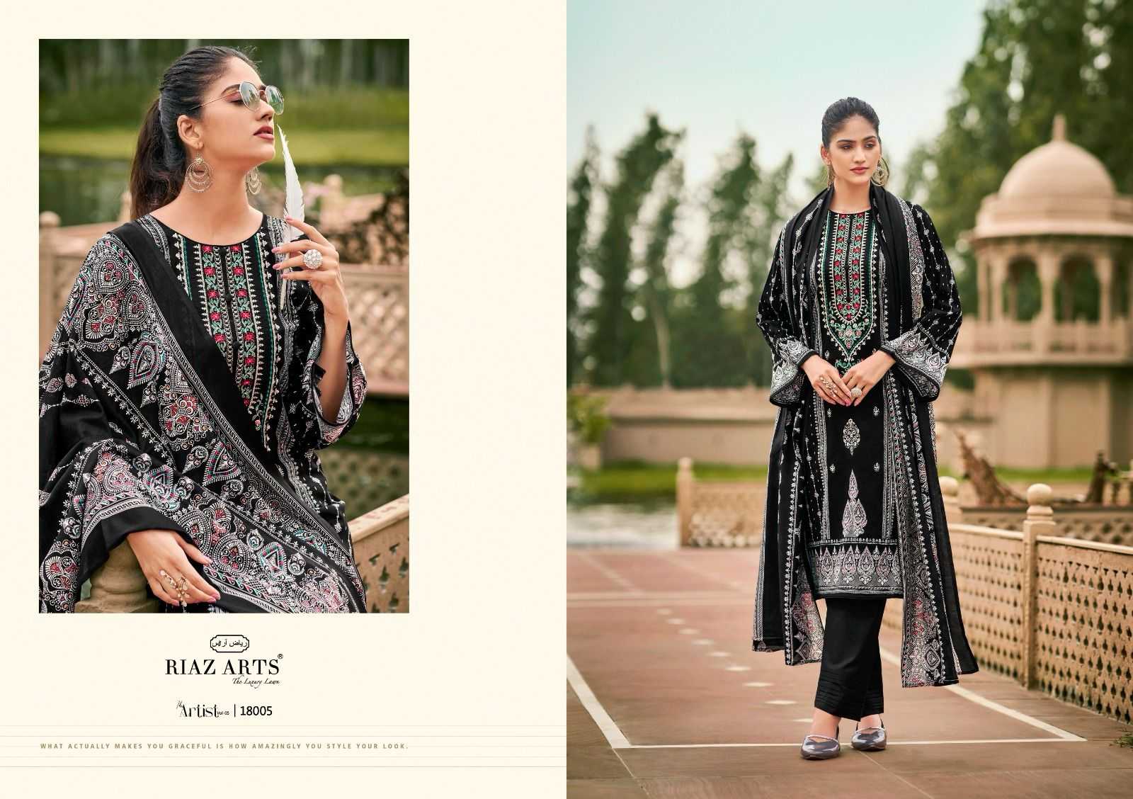 Ynf Pure Cotton RIN186 RIAZ ART-THE ARTIST VOL:5 Suits & Dresses Islamic Clothing Festive Collections Wholesale Pakistani Suits Embroidery Suits Eid Collections Manufacturer