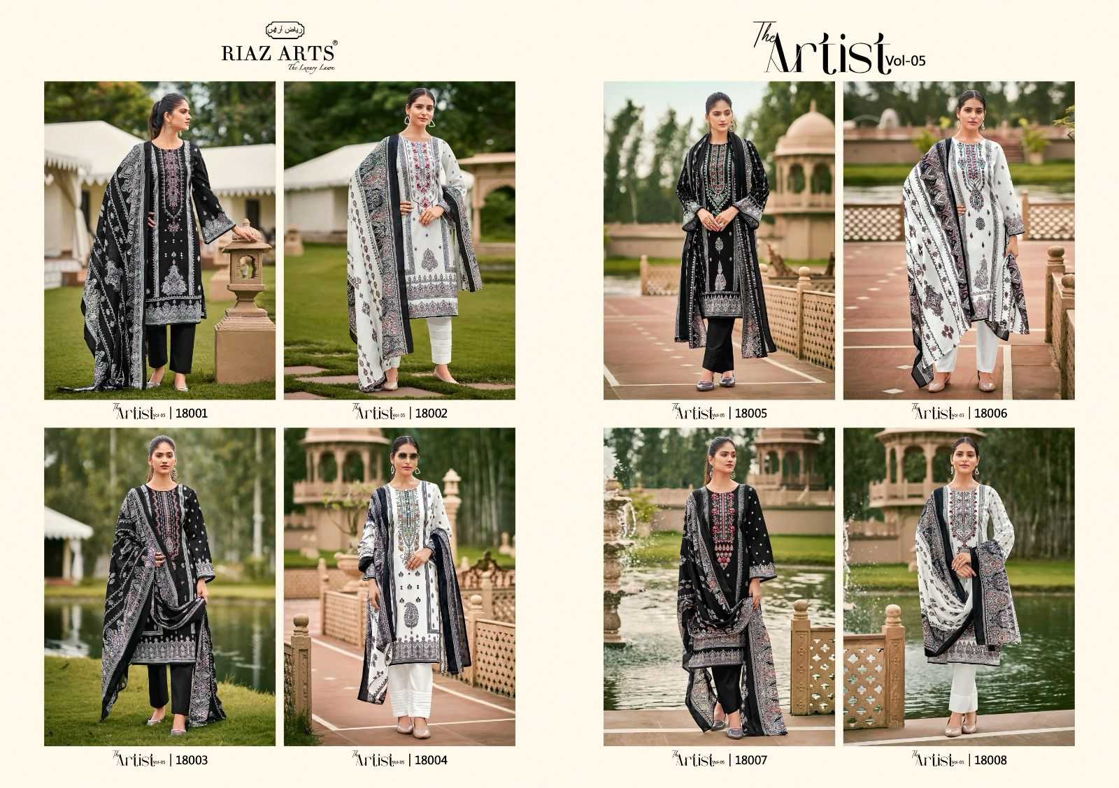 Ynf Pure Cotton RIN186 RIAZ ART-THE ARTIST VOL:5 Suits & Dresses Islamic Clothing Festive Collections Wholesale Pakistani Suits Embroidery Suits Eid Collections Manufacturer