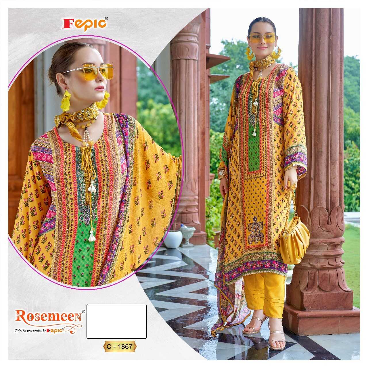 Ynf Pure Crepe KESH446 FEPIC ROSEMEEN-CRAPE DIZITAL Suits & Dresses Islamic Clothing Festive Collections Wholesale Pakistani Suits Printed Suits Embroidered Suits Manufacturer