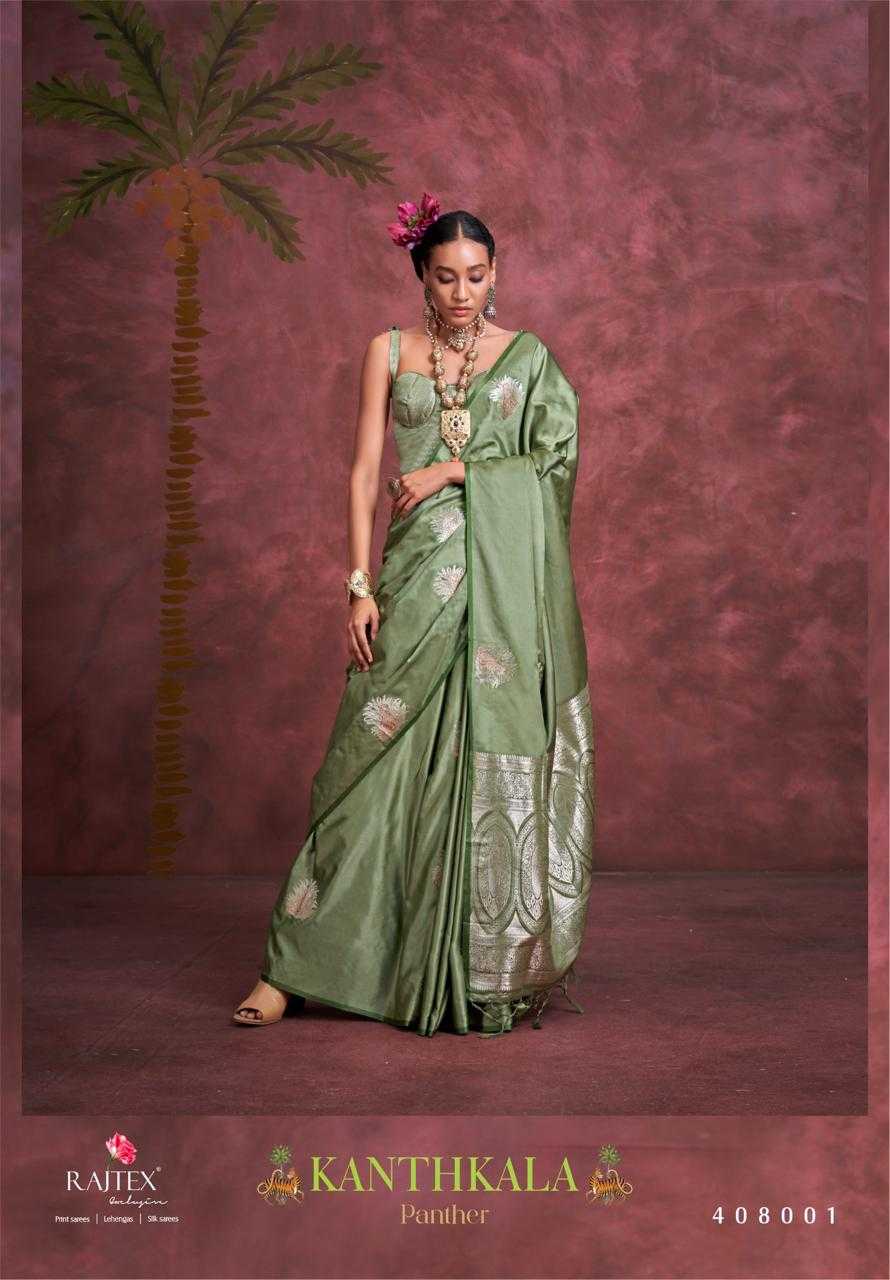 Ynf Satin KESH416 RAJTEX-KANTHKALA PANTHER Sarees Wedding Collections Festive Collections Wholesale Designer Sarees Hand Work Sarees Zari Border Sarees Manufacturer