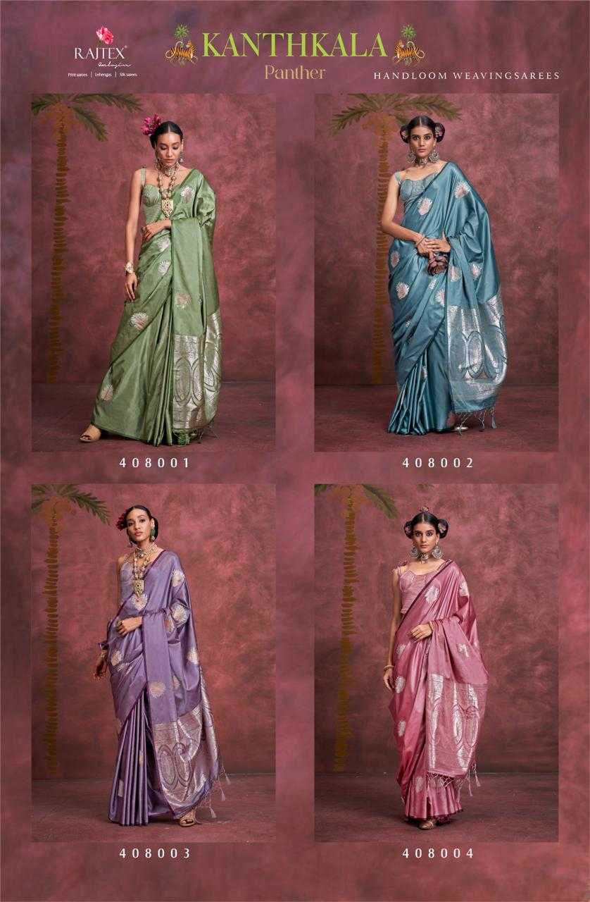 Ynf Satin KESH416 RAJTEX-KANTHKALA PANTHER Sarees Wedding Collections Festive Collections Wholesale Designer Sarees Hand Work Sarees Zari Border Sarees Manufacturer