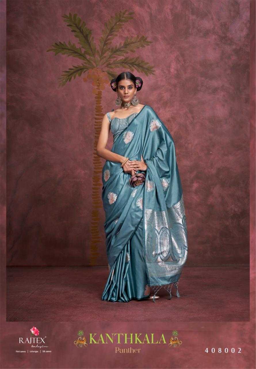 Ynf Satin KESH416 RAJTEX-KANTHKALA PANTHER Sarees Wedding Collections Festive Collections Wholesale Designer Sarees Hand Work Sarees Zari Border Sarees Manufacturer