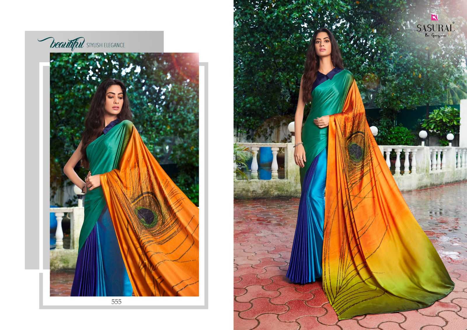 Ynf Satin Silk KESH416 SASURAL-MOR PANKH Silk Sarees Wedding Collections Festive Collections Wholesale Designer Silk Sarees Silk Sarees With Stone Work Holi Collections Manufacturer