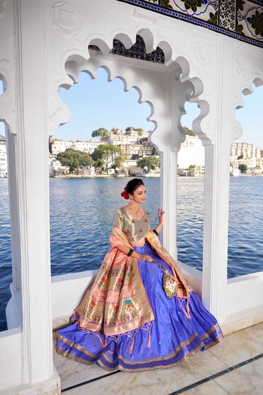 Ynf Silk KESH416 LNB-KEERTHNA Lehengas Wedding Collections Festive Collections Wholesale Silk Lehenga Paithani Lehenga Zari Work Lehenga Manufacturer