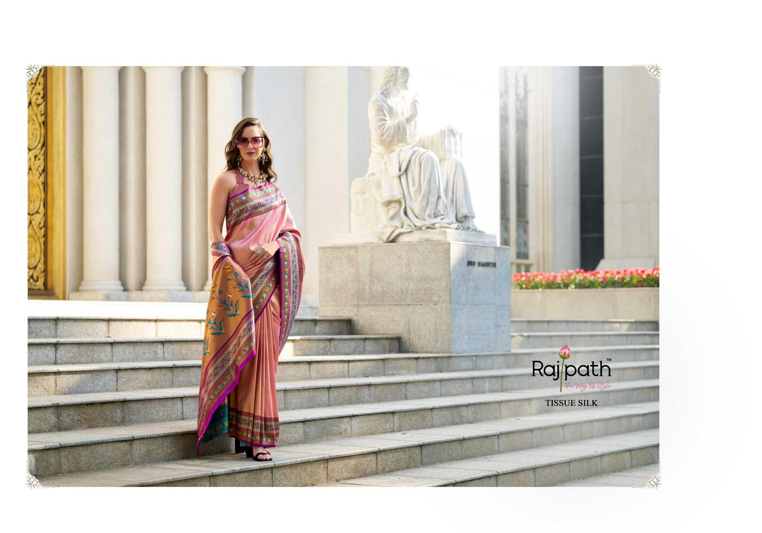 Ynf Tissue Silk KESH113 Rajpath-Rajkumari Sarees Silk Sarees Festive Collections Wholesale Designer Sarees Tissue Silk Saree Traditional Sarees Manufacturer