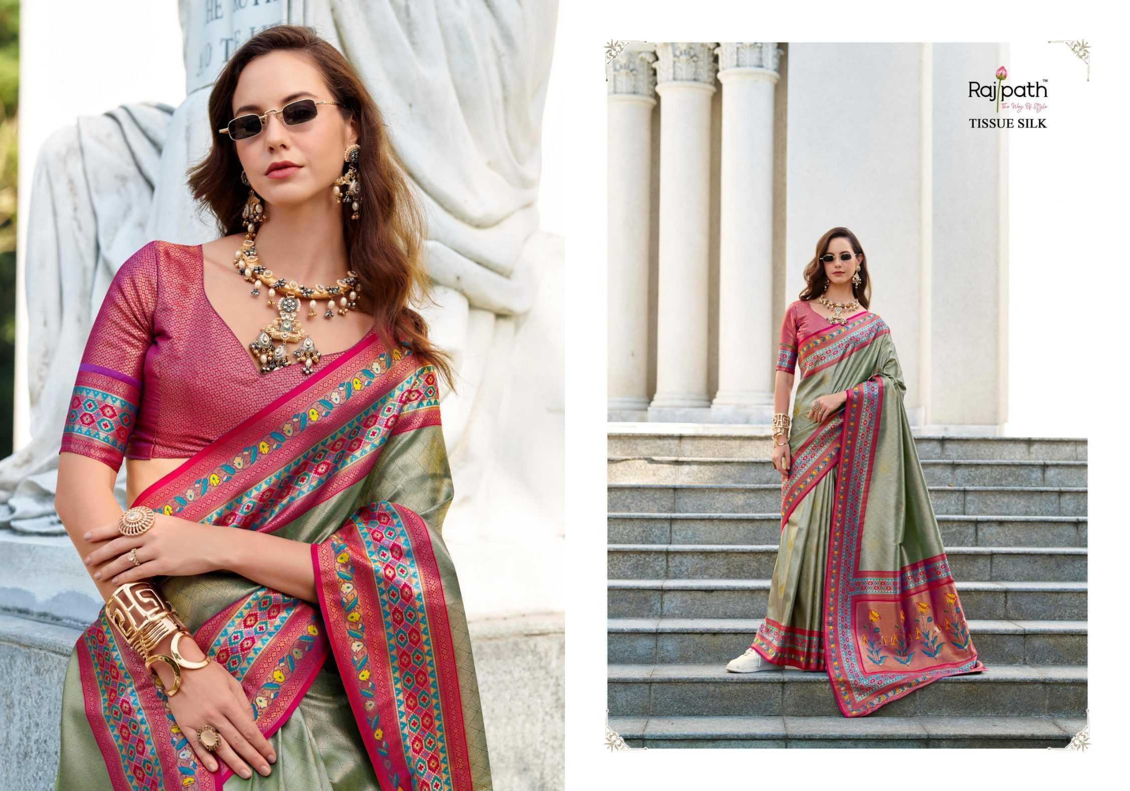 Ynf Tissue Silk KESH113 Rajpath-Rajkumari Sarees Silk Sarees Festive Collections Wholesale Designer Sarees Tissue Silk Saree Traditional Sarees Manufacturer