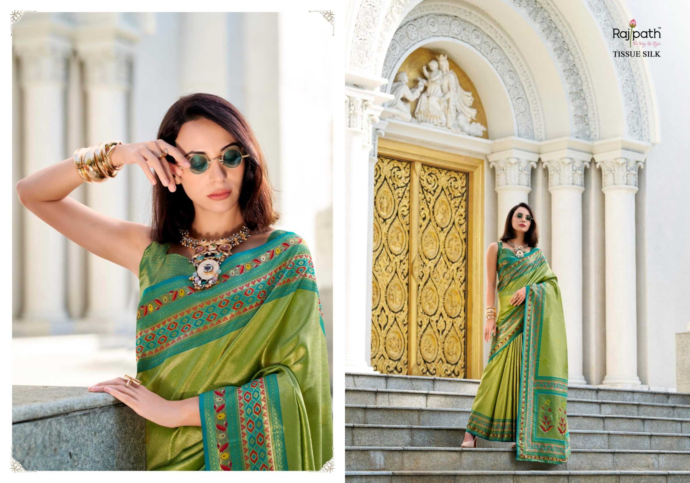 Ynf Tissue Silk KESH113 Rajpath-Rajkumari Sarees Silk Sarees Festive Collections Wholesale Designer Sarees Tissue Silk Saree Traditional Sarees Manufacturer