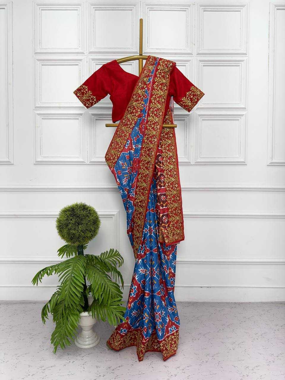 Ynf Vichitra Silk RIN215 444 Sarees Wholesale Ready To Wear Sarees Printed Sarees Gota Patti Sarees Manufacturer