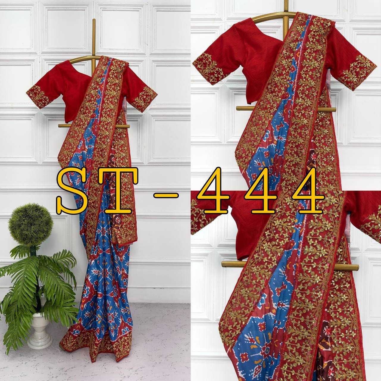 Ynf Vichitra Silk RIN215 444 Sarees Wholesale Ready To Wear Sarees Printed Sarees Gota Patti Sarees Manufacturer