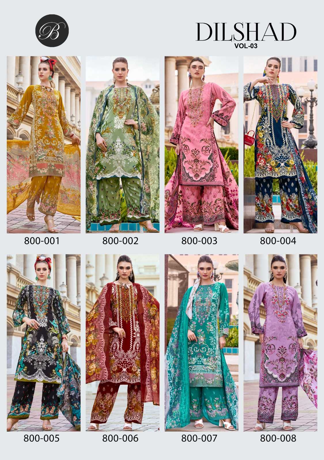 Ynf Viscose Rayon RIN186 BELLIZA-DILSHAD VOL 3 Suits & Dresses Islamic Clothing Festive Collections Wholesale Embroidery Suits Party wear suits Eid Collections Manufacturer