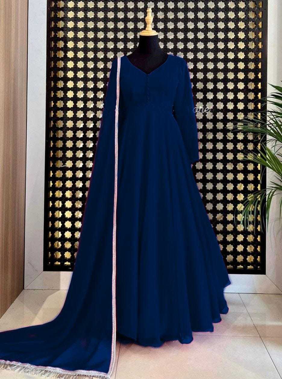 Ynf Faux Georgette RIN157 2652 Gowns Wedding Collections Festive Collections Wholesale Fancy Gowns Party Gowns Georgette Gown Manufacturer