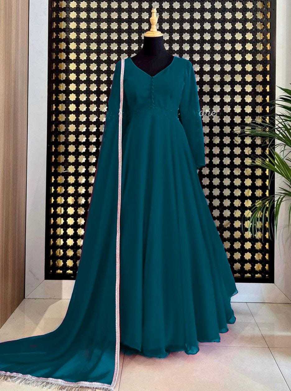 Ynf Faux Georgette RIN157 2652 Gowns Wedding Collections Festive Collections Wholesale Fancy Gowns Party Gowns Georgette Gown Manufacturer