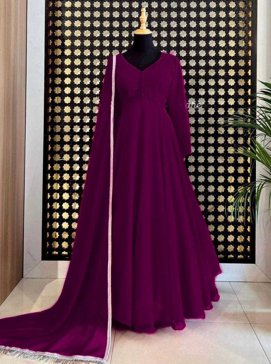 Ynf Faux Georgette RIN157 2652 Gowns Wedding Collections Festive Collections Wholesale Fancy Gowns Party Gowns Georgette Gown Manufacturer