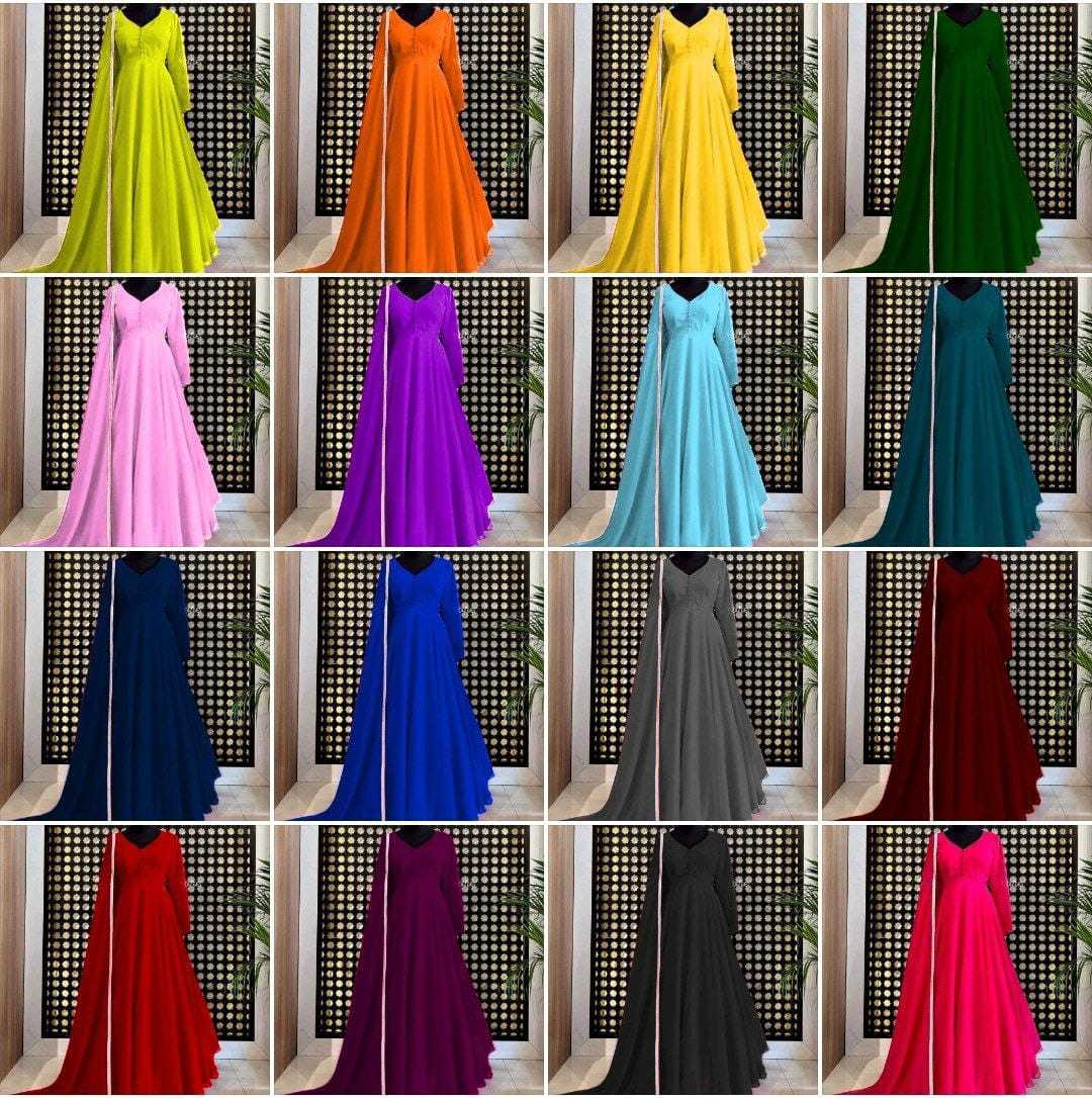 Ynf Faux Georgette RIN157 2652 Gowns Wedding Collections Festive Collections Wholesale Fancy Gowns Party Gowns Georgette Gown Manufacturer