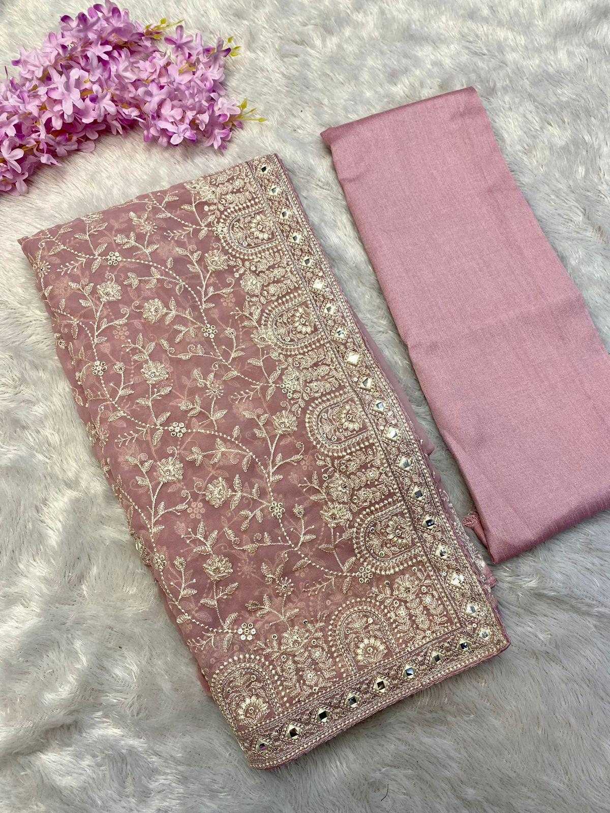 Ynf Faux Georgette RIN203 192 Sarees Wholesale Georgette Sarees Gota Patti Sarees Sequins Work Saree Manufacturer
