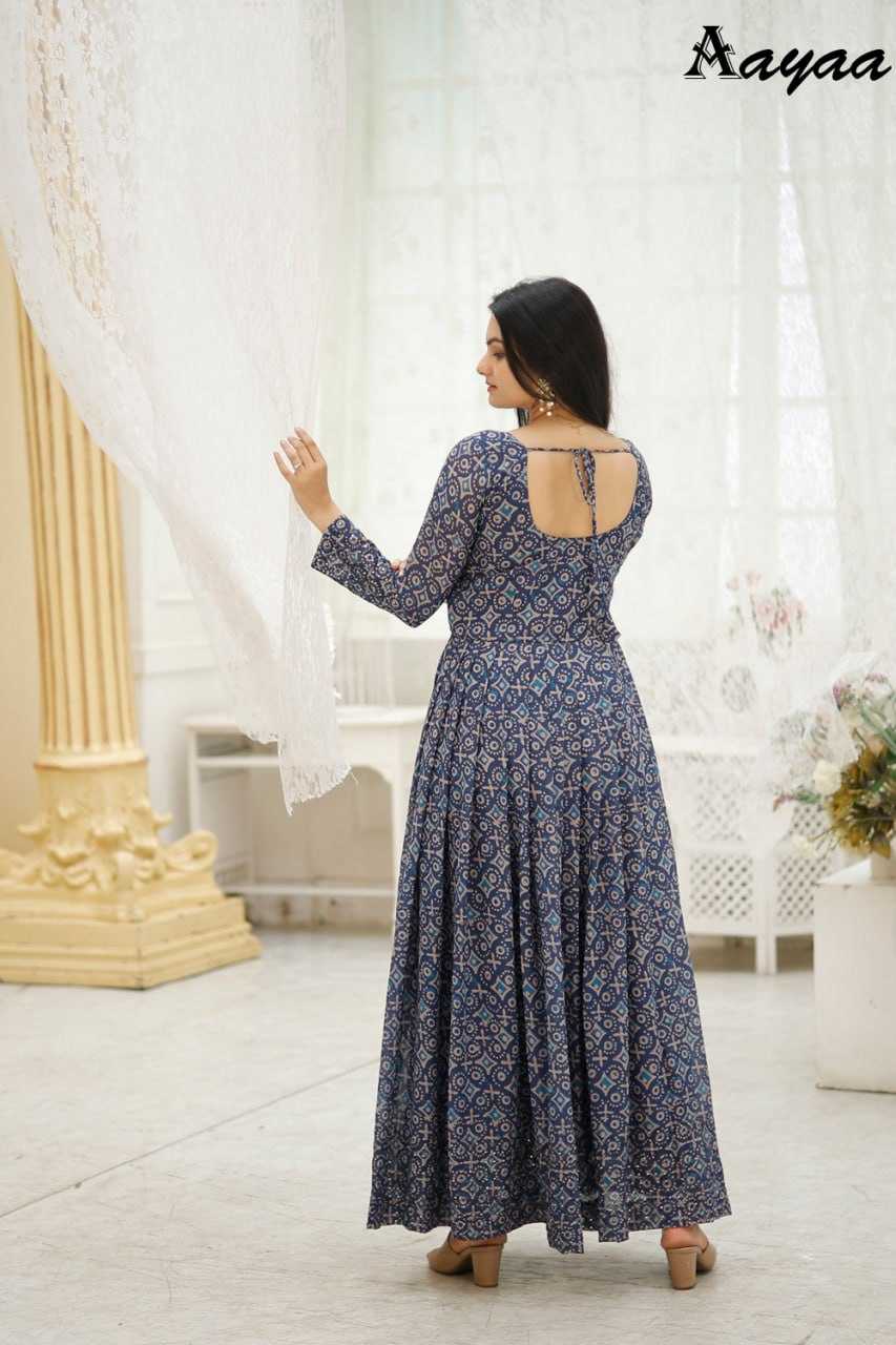 Ynf Georgette RIN131 DIVISHA -2 Gowns Kids Wear Mother & Daughter Combo Wholesale Printed Gowns Fancy Gowns Long Gowns Manufacturer