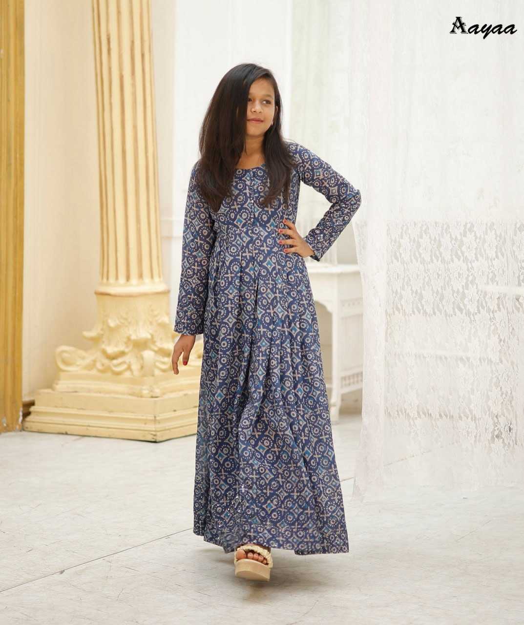 Ynf Georgette RIN131 DIVISHA -2 Gowns Kids Wear Mother & Daughter Combo Wholesale Printed Gowns Fancy Gowns Long Gowns Manufacturer