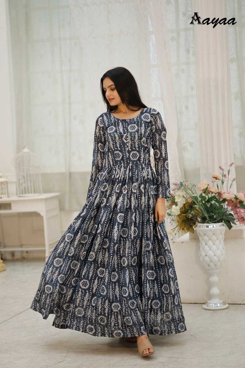 Ynf Georgette RIN131 DIVISHA -2 Gowns Kids Wear Mother & Daughter Combo Wholesale Printed Gowns Fancy Gowns Long Gowns Manufacturer
