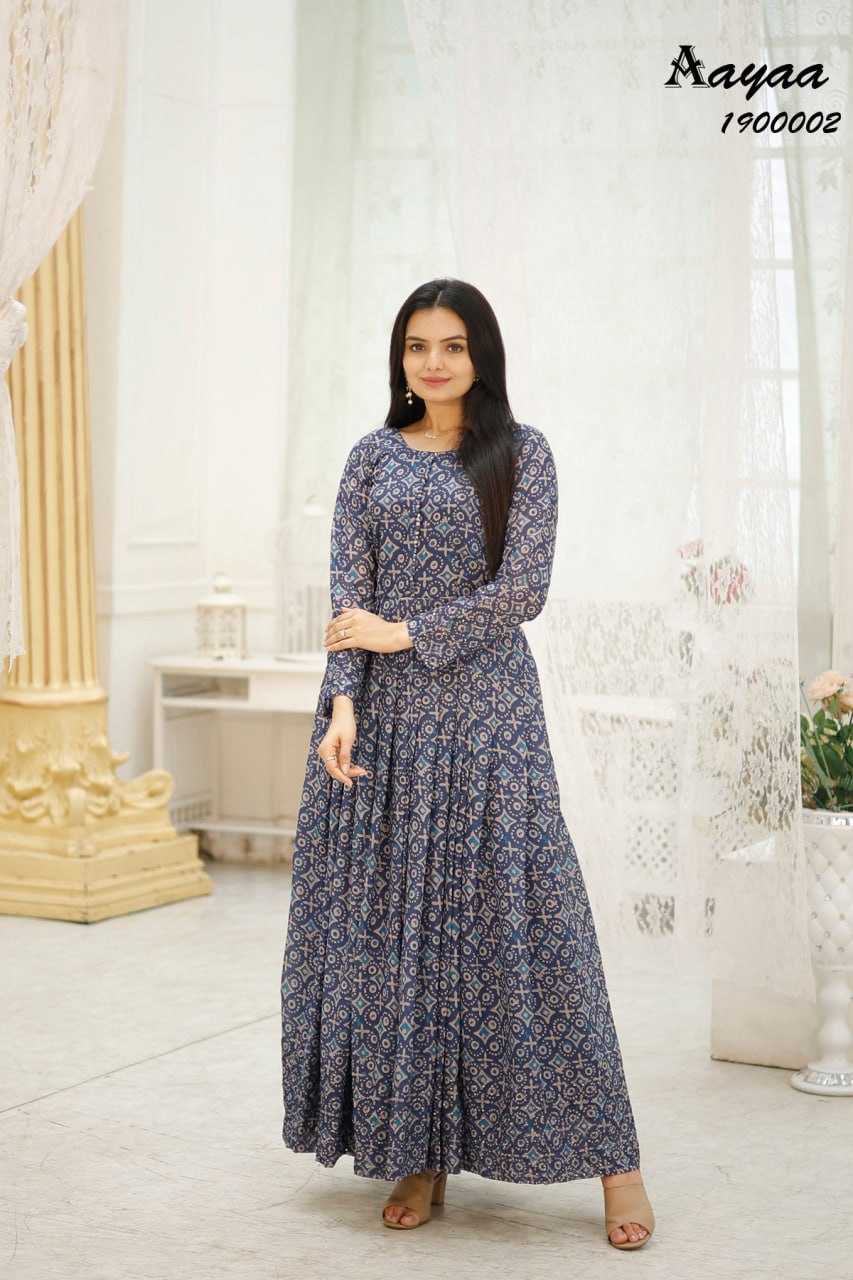 Ynf Georgette RIN131 DIVISHA -2 Gowns Kids Wear Mother & Daughter Combo Wholesale Printed Gowns Fancy Gowns Long Gowns Manufacturer