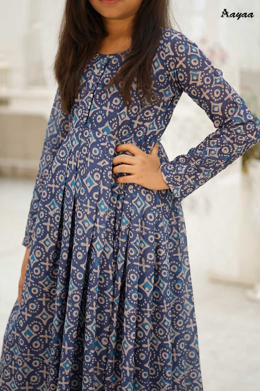 Ynf Georgette RIN131 DIVISHA -2 Gowns Kids Wear Mother & Daughter Combo Wholesale Printed Gowns Fancy Gowns Long Gowns Manufacturer