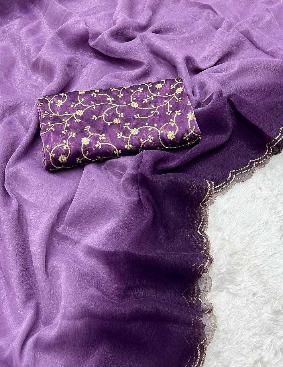 Ynf Jimmy Choo RIN199 207 Sarees Wholesale Embroidered Sarees Lightweight Sarees Manufacturer