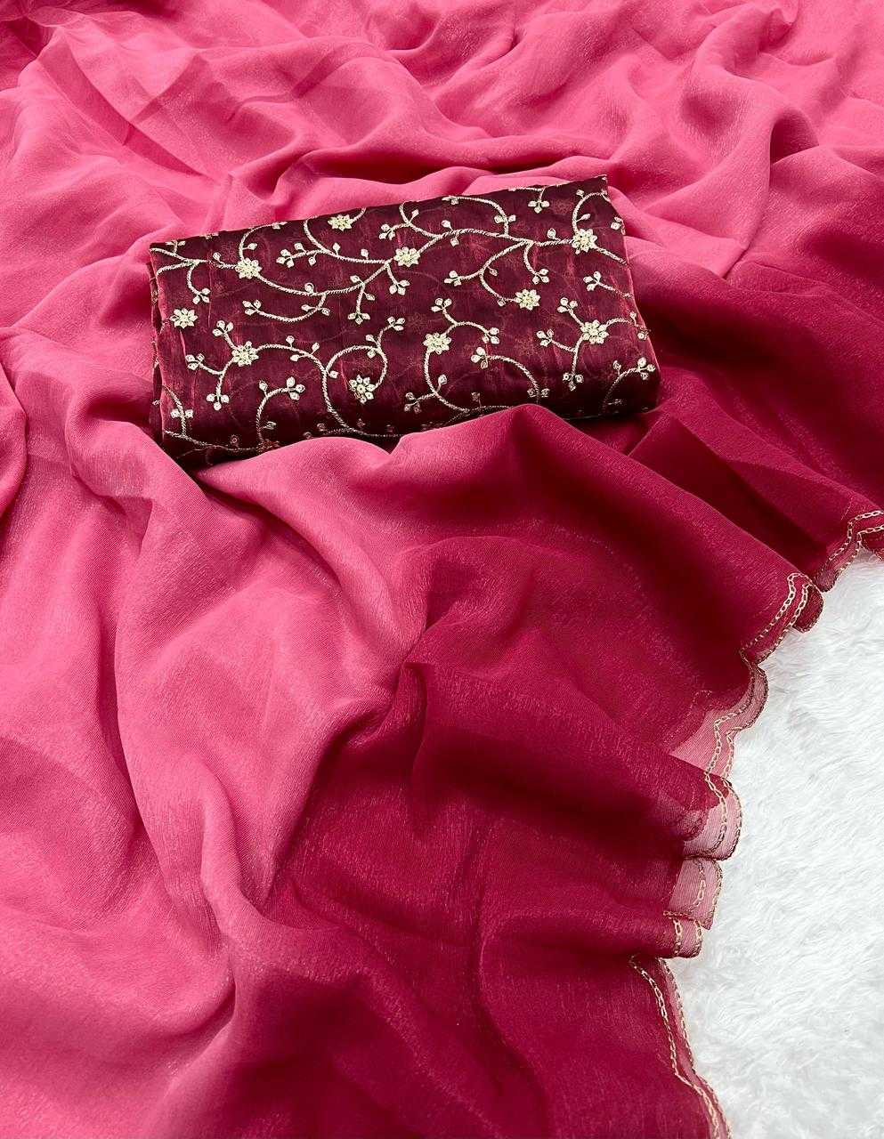 Ynf Jimmy Choo RIN199 207 Sarees Wholesale Embroidered Sarees Lightweight Sarees Manufacturer