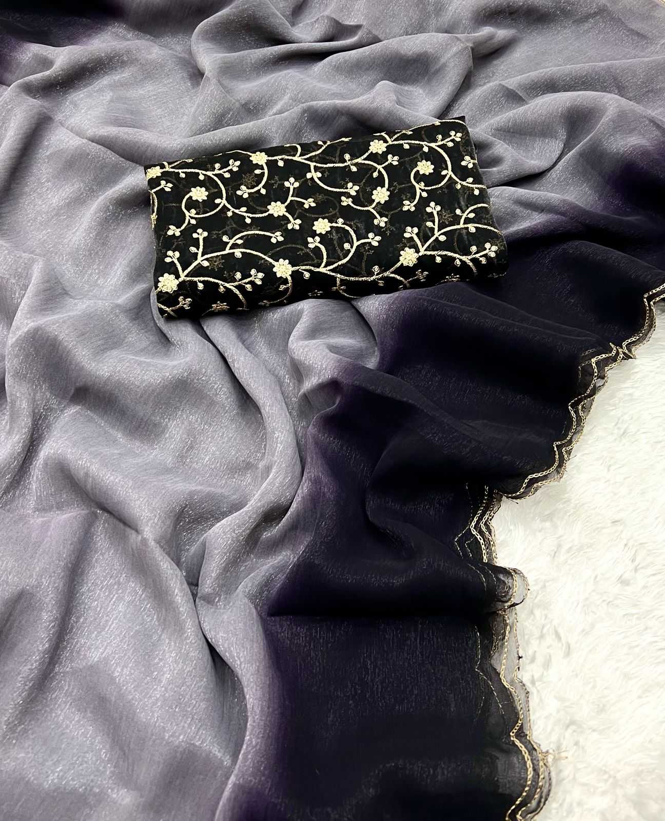Ynf Jimmy Choo RIN199 207 Sarees Wholesale Embroidered Sarees Lightweight Sarees Manufacturer
