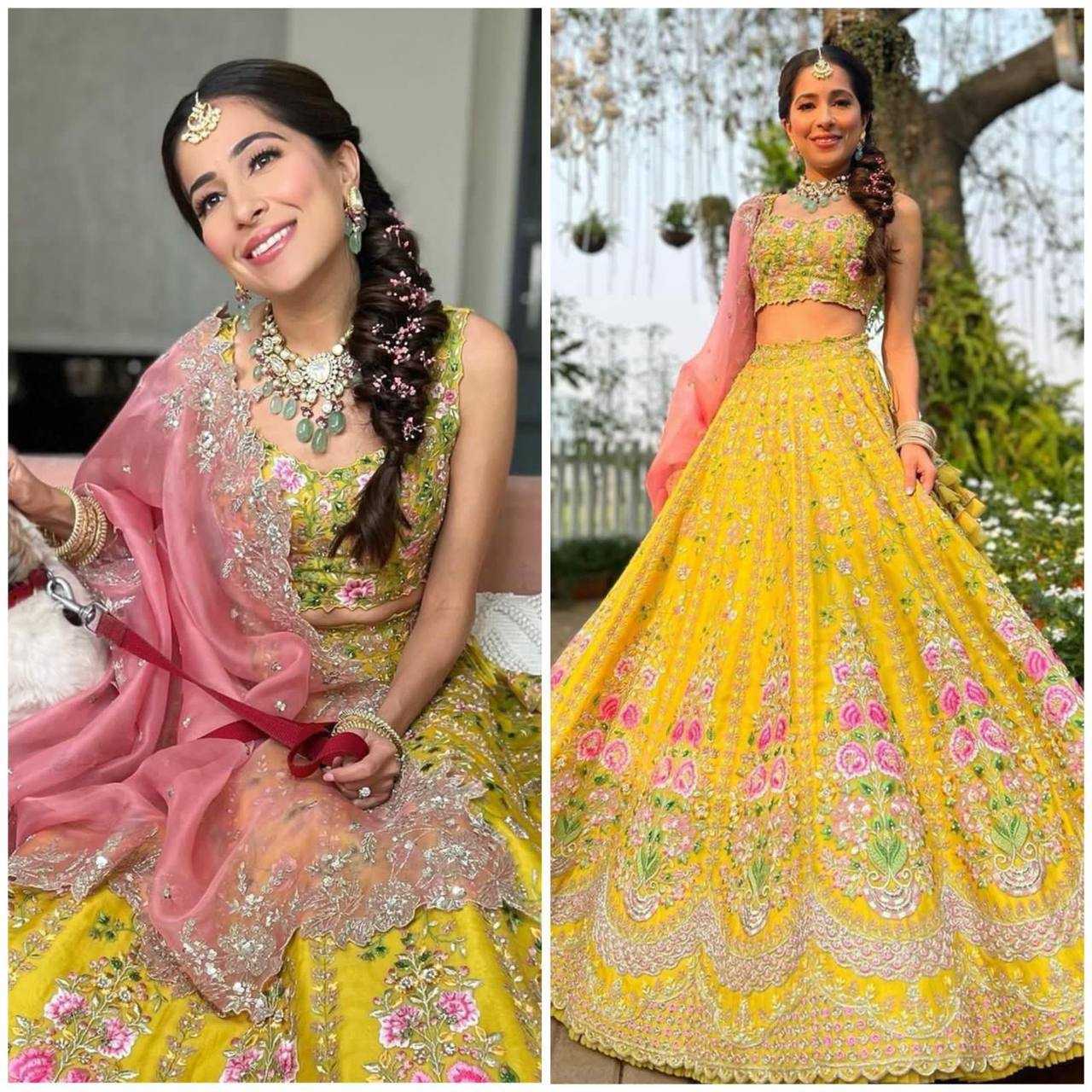 Ynf Satin Silk RIN108 1383 Lehengas Wholesale Embroidered Lehenga Lehenga For Haldi Sequins Lehenga Lehenga With Cancan Manufacturer
