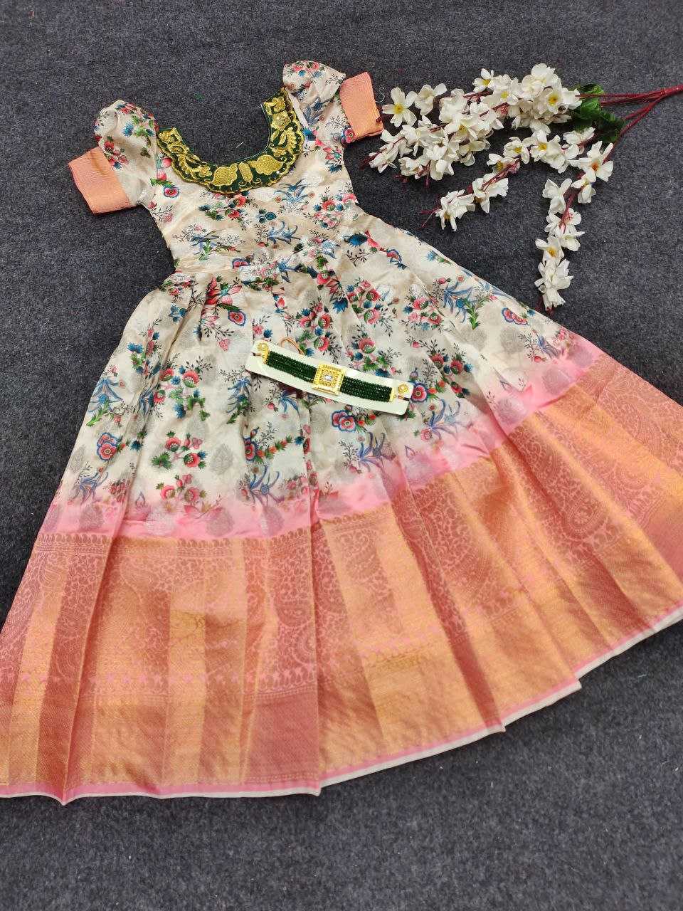 Ynf Silk RIN220 115 Kids Wear Wholesale Kids Gown Girls Frock Kids Party Wear Ethnic Manufacturer