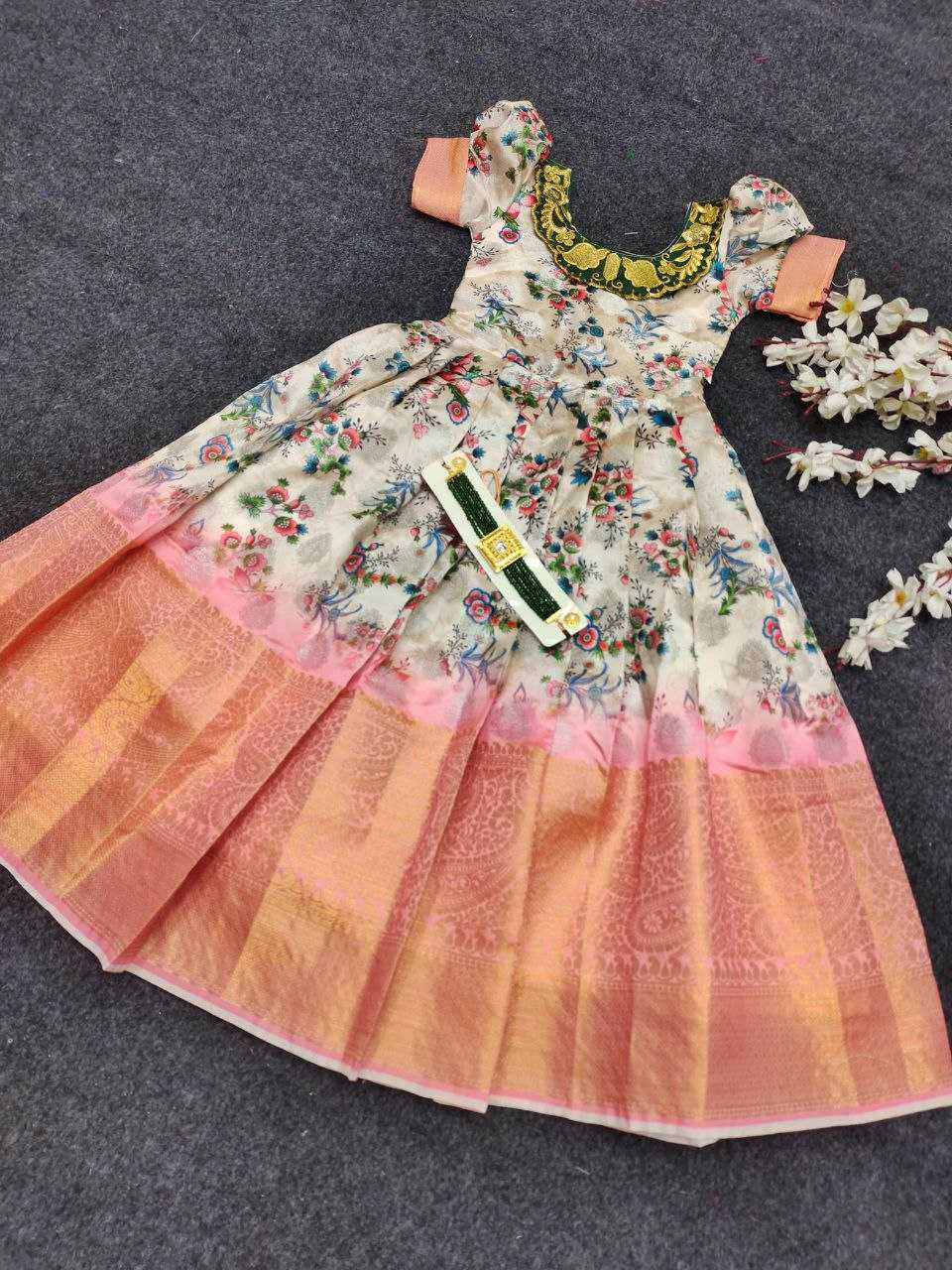 Ynf Silk RIN220 115 Kids Wear Wholesale Kids Gown Girls Frock Kids Party Wear Ethnic Manufacturer