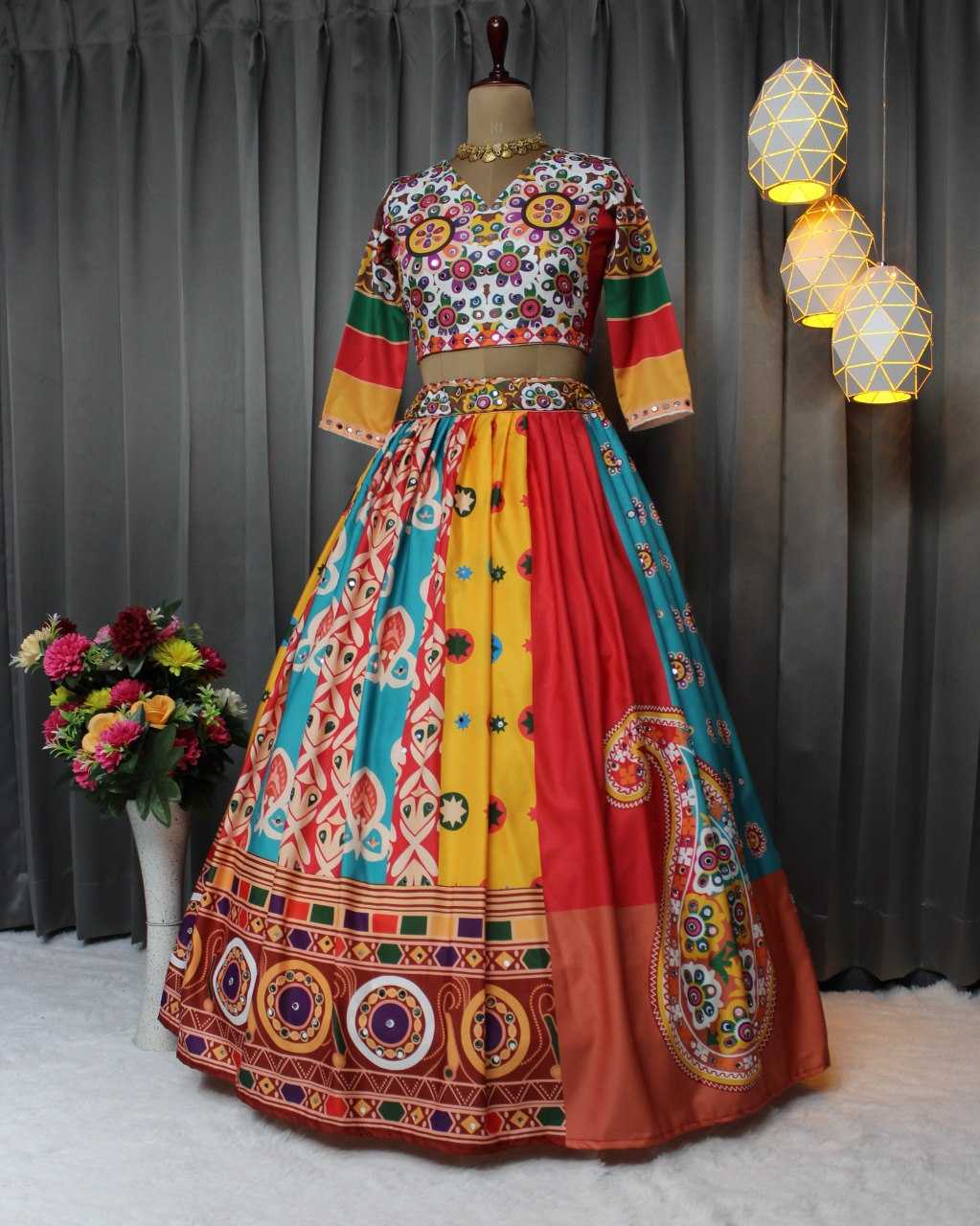 Ynf Soft Butter Silk RIN207 1480 Lehengas Navratri Chaniya Choli Wholesale Bollywood Lehenga Choli Chaniya Choli Mirror Work Lehenga Manufacturer