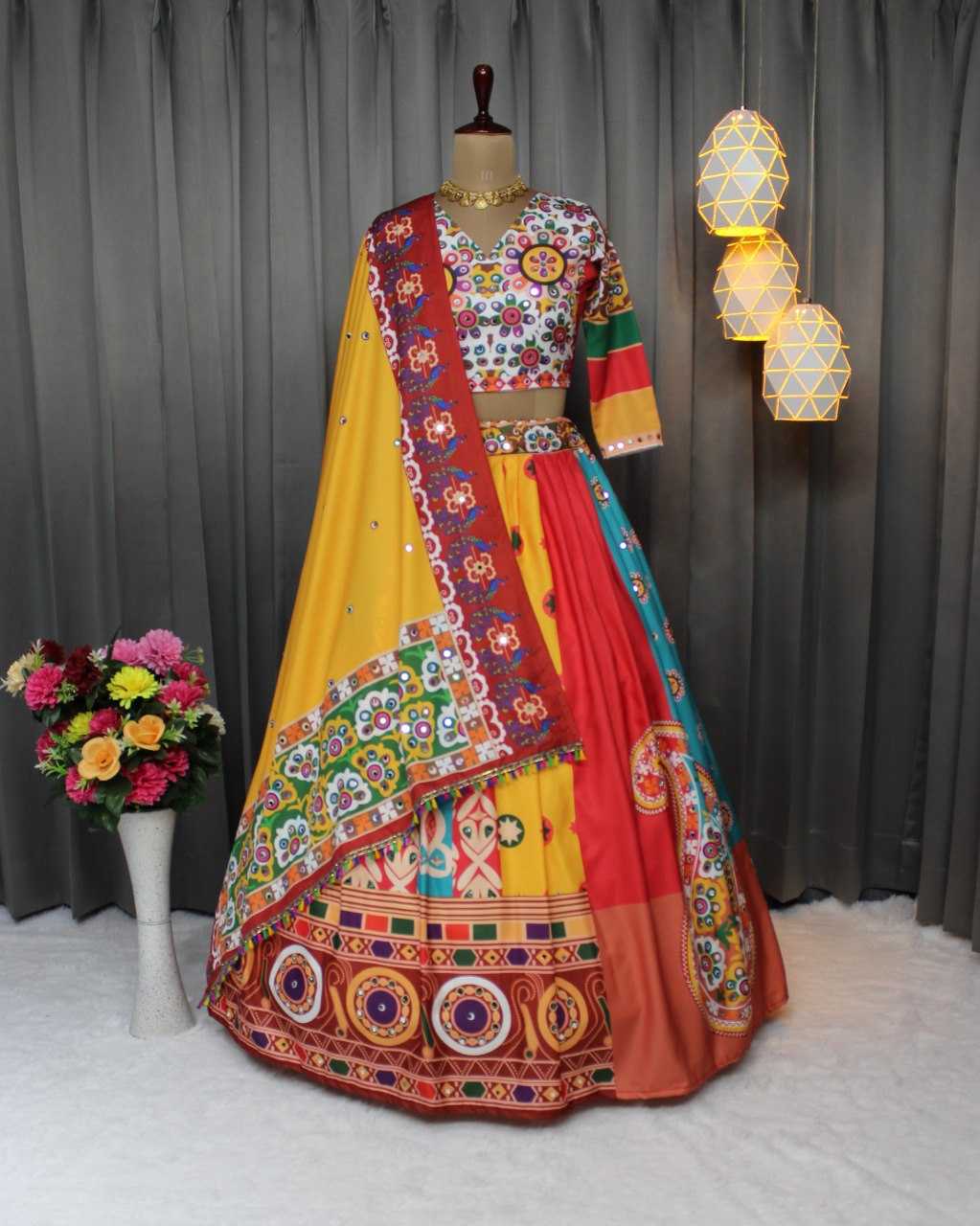Ynf Soft Butter Silk RIN207 1480 Lehengas Navratri Chaniya Choli Wholesale Bollywood Lehenga Choli Chaniya Choli Mirror Work Lehenga Manufacturer