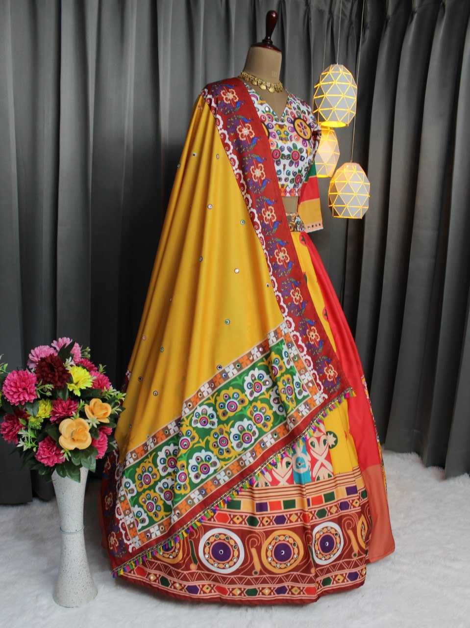 Ynf Soft Butter Silk RIN207 1480 Lehengas Navratri Chaniya Choli Wholesale Bollywood Lehenga Choli Chaniya Choli Mirror Work Lehenga Manufacturer