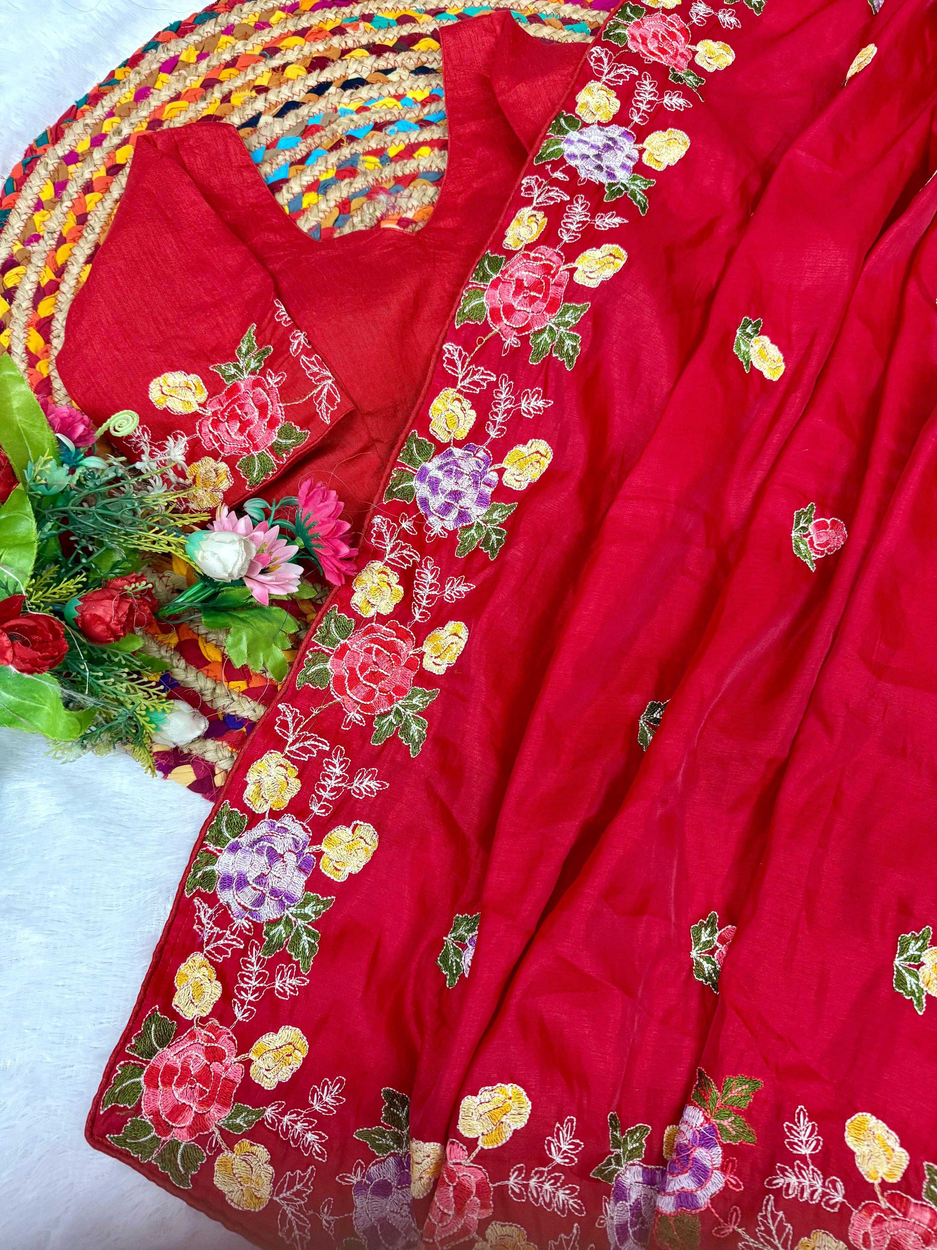 Ynf Tussar Silk RIN164 194 Sarees Wholesale Embroidered Sarees Tussar Sarees Manufacturer