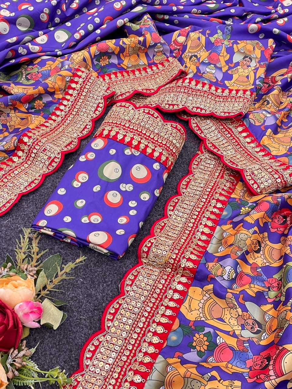 Ynf Chinon RIN203 243 Sarees Wedding Collections Festive Collections Wholesale Kalamkari Sarees Striped Sarees Cutwork Saree Manufacturer