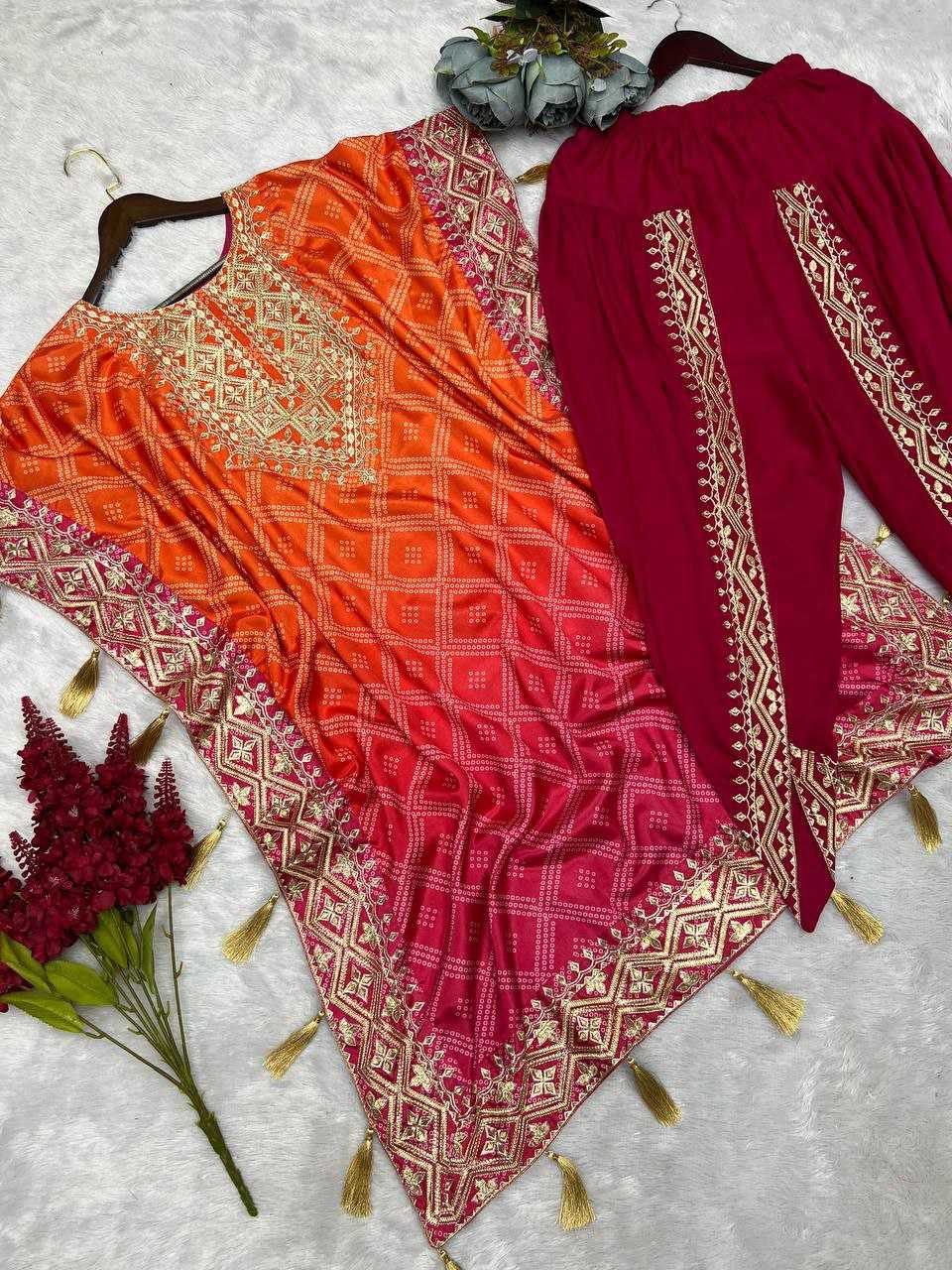 Ynf Chinon Silk KESH495 KAFTAN Kurti Wholesale Embroidered Kurtis Kurtis With Dhoti Kaftan Kurtis Manufacturer