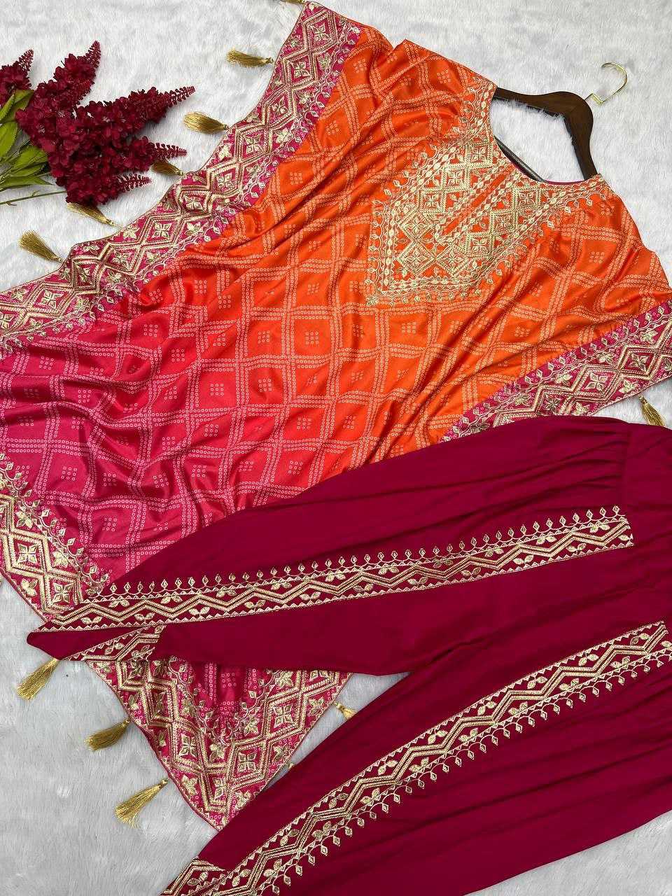 Ynf Chinon Silk KESH495 KAFTAN Kurti Wholesale Embroidered Kurtis Kurtis With Dhoti Kaftan Kurtis Manufacturer